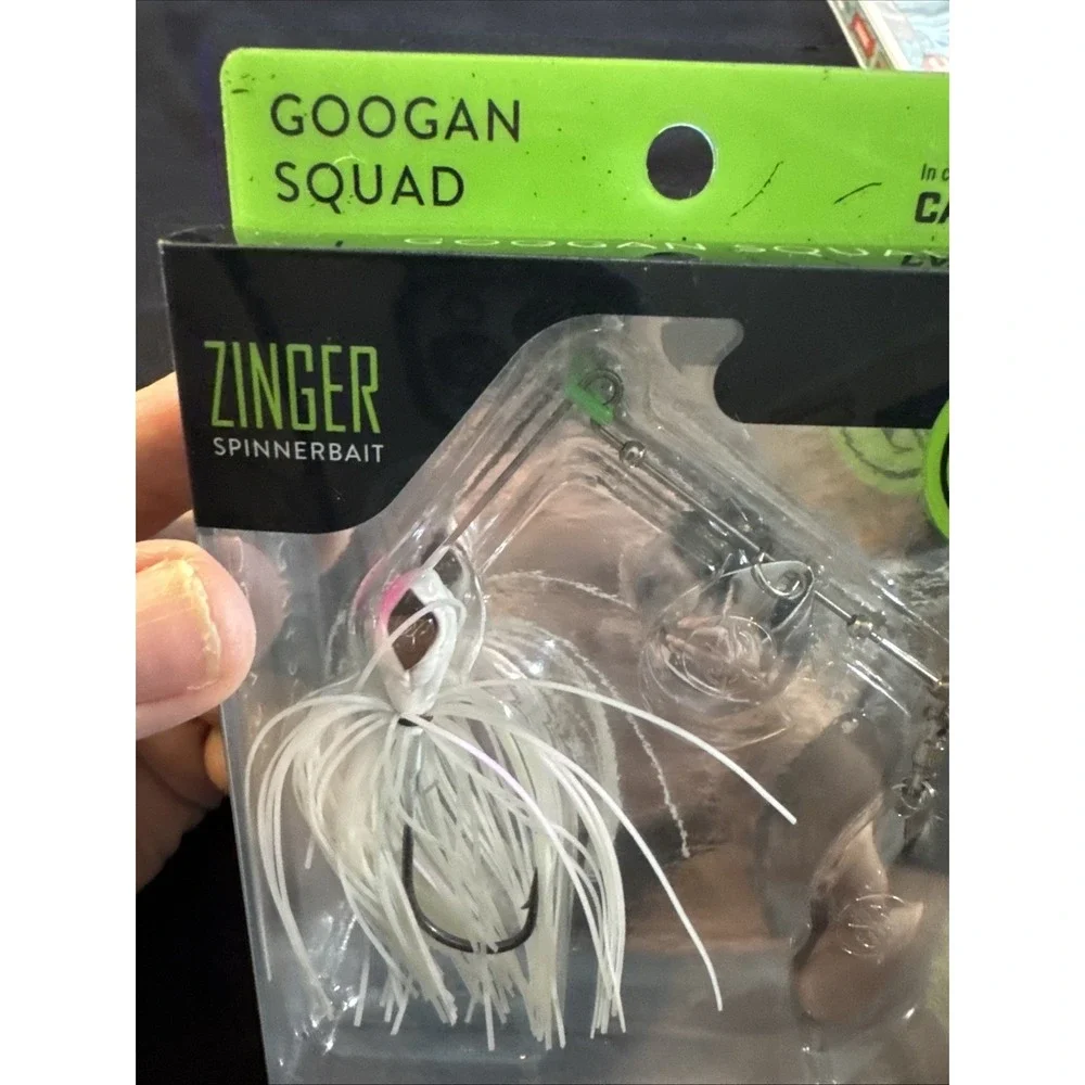Googan‎ Squad, Zinger Spinnerbait, 3/8oz White Colorado #2 Willow #4